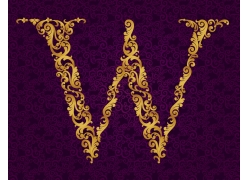 花纹字母W