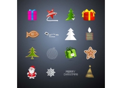 圣诞树与礼物图标