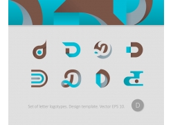 变形字母d艺术字logo