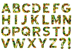 水果蔬菜字母设计