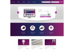 紫色电脑网页界面设计