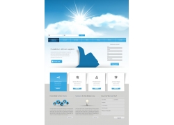 蓝色背景网页界面设计