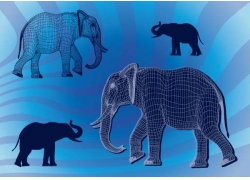 大象动物剪影