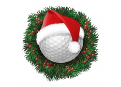 圣诞帽与高尔夫球