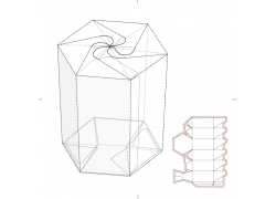创意六边形包装盒展开图