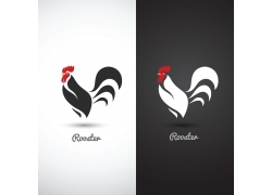 创意图形公鸡标志
