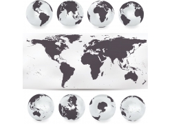 世界地图与地球
