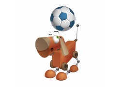足球与卡通机器狗