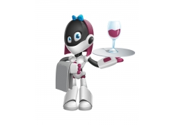端红酒的女机器人