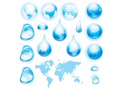 水滴地球和世界地图