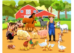 卡通农场背景图