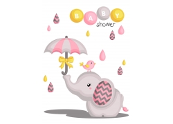 打伞的大象