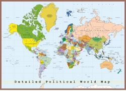 彩色全球地图