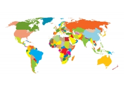 彩色国家地图