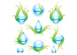 水滴与绿叶创意设计