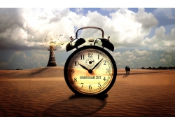 沙漠里的钟表