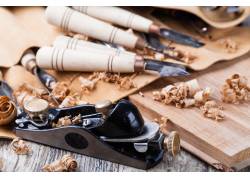 木工工具和木屑