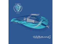 游泳的运动员设计