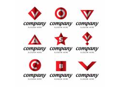 红色英文字母logo设计