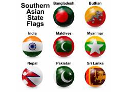 南亚各国家球面立体国旗