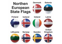 北欧各国国家球形国旗