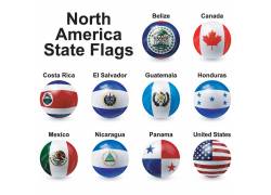 北美洲国家球形国旗