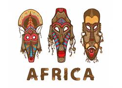 非洲原始部落文化图腾面具素材
